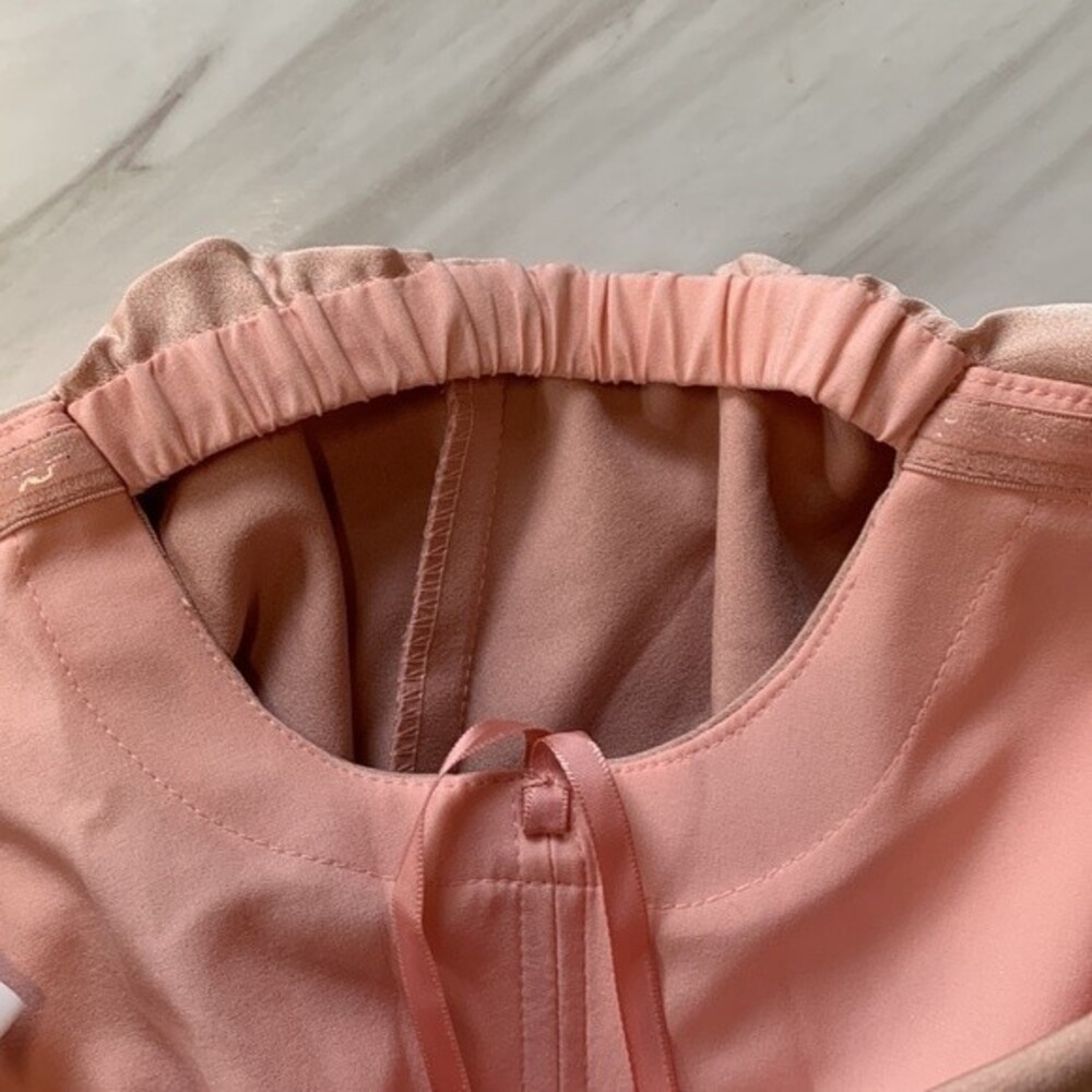 NWOT LA FEMME | Ruffle Off the‎ Shoulder Pink Fit & Flare Mini Dress 2 - Picture 12 of 13